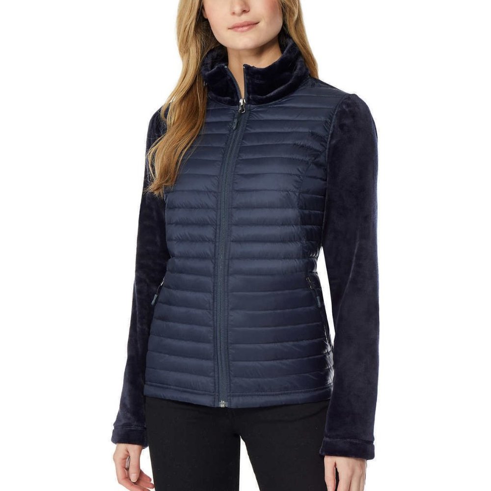 32 Degrees Women's Ladies'Mixed Media Plush Jacket